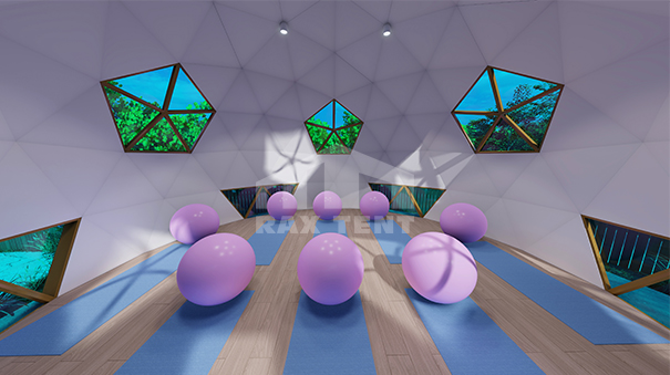 glass dome tent for yoga room