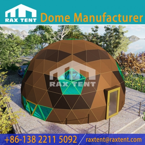 RAXTENT 9M Geodesic Glass Dome Tent Made with Aluminum Frame and Tempered Glass for Luxury Hotel and Yoga Dome Tent
