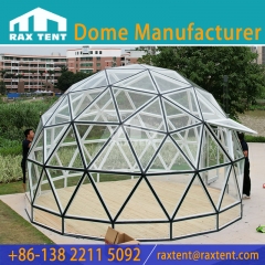 RAXTENT 5M Transparent Outdoor Garden Glass Dome Tent for Glamping with Aluminum Frame and Transparent Tempered Glass