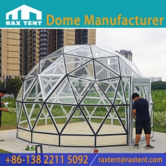 RAXTENT 5M Transparent Outdoor Garden Glass Dome Tent for Glamping with Aluminum Frame and Transparent Tempered Glass