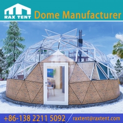 RAXTENT 8M Outdoor Double Layer Glass Dome House for Accommodations