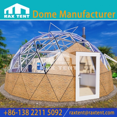 RAXTENT 8M Outdoor Double Layer Glass Dome House for Accommodations