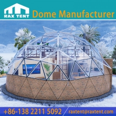 RAXTENT 8M Outdoor Double Layer Glass Dome House for Accommodations