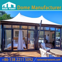 RAXTENT 60sqm Membrane Structure Luxury Safari Glamping Tent House for Family Resort