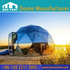 RAXTENT 6M Glass Dome Tent for Glamping Hotel with Mirror Tempered Glass