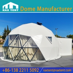 RAXTENT 6M Geodesic Dome tent with High Cost Effective Glass and PVC Mixed dome tent for Glamping Hotel and Luxury Resort