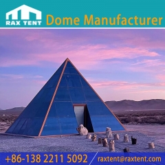 Exclusive Design Glass Pyramid Tent for Glamping Hotel Environment Friendly