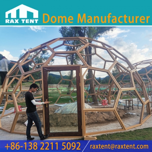 6M Connected Honeycomb Glass Dome House for Glamping and Event