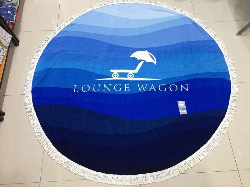 2022 Hot Sale Custom Logo Printed Round Beach Towel With Tassels