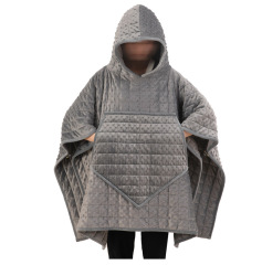 Weighted Blanket Hoodie 10lbs heavy quilt pocket weighted blanket Robe microfiber shell