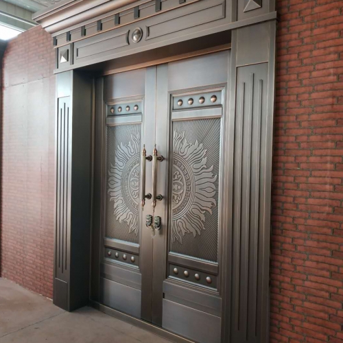 Front main security door copper design door for villa entrance