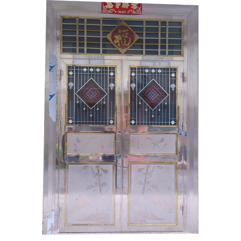 New Main Door Designs Double Stainless Steel Glass Front Door