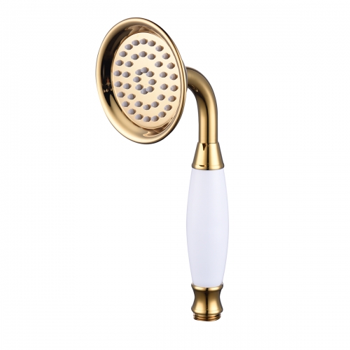 科德林 黃銅PVD金電話形淋浴噴頭，節水手持式淋浴噴頭，带59''淋浴軟管和支架