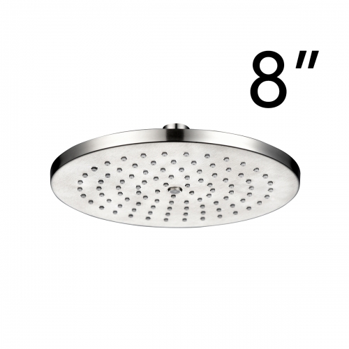Tecmolog Stainless Steel Chrome Washable Shower Head, High Pressure Fixed Top Shower For Bathroom, 8 inches Round/Square BD142/BD143