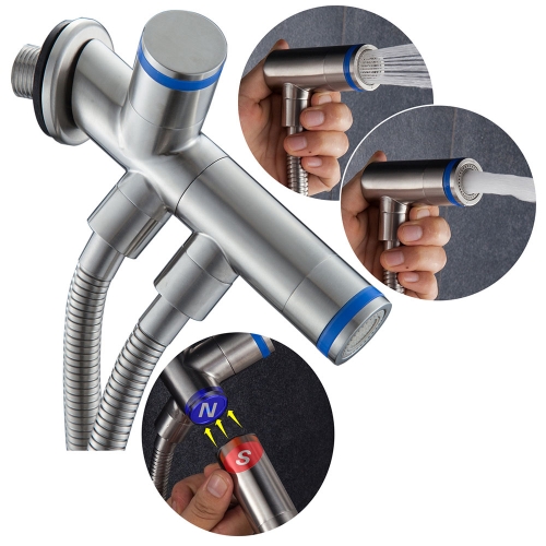 Tecmolog Pulverizador Magnético de aço Inoxidável do Bidê do Toalete do modo Dobro,Pulverizador de mão para Lavagem de Vasos Sanitários WS031/WS031F