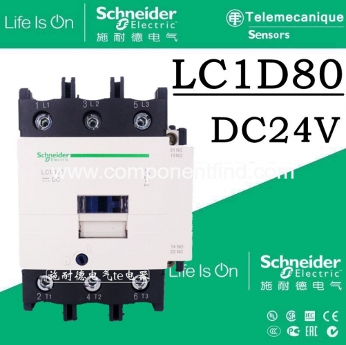 Schneider DC contactor LC1D80BD LC1-D80BD 80A 24VDC imported LCC1D80