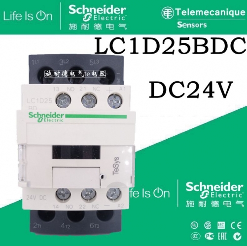 Authentic Schneider Schneider DC contactor LC1D25BDC 24VDC 25A
