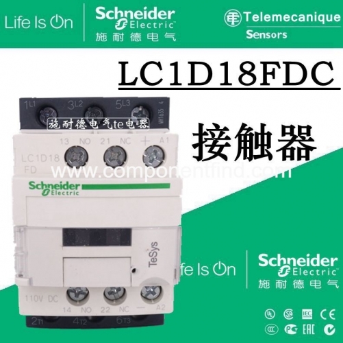 Authentic Schneider DC CONTACTOR LC1D18FDC LC1-D18FDC DC110V 18A