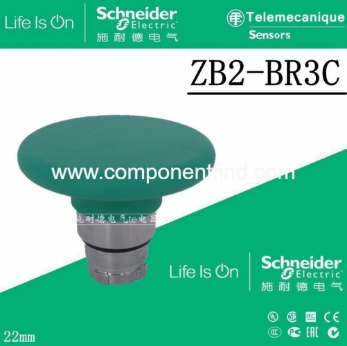 Schneider mushroom head reset button ZB2BR3C ZB2-BR3C 60MM green