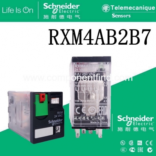 Schneider small relay RXM4AB2B7 intermediate relay 24VAC 4 open 4 closed