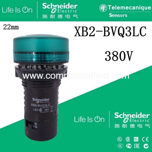 Authentic Schneider 22mm indicator XB2-BVQ3LC 380V green