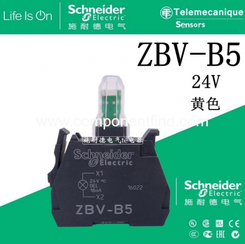 Authentic Schneider XB4 indicator module ZBVB5 ZBV-B5 yellow 24V