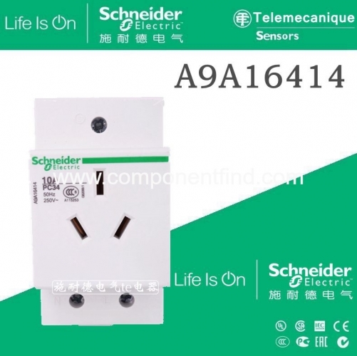 Authentic Schneider Acti9 PC Rail Socket A9A16414 A9 PC 2P+E 10A