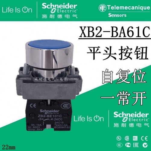 [Authentic] Schneider Schneider Blue Flat Button XB2-BA61C XB2BA61C