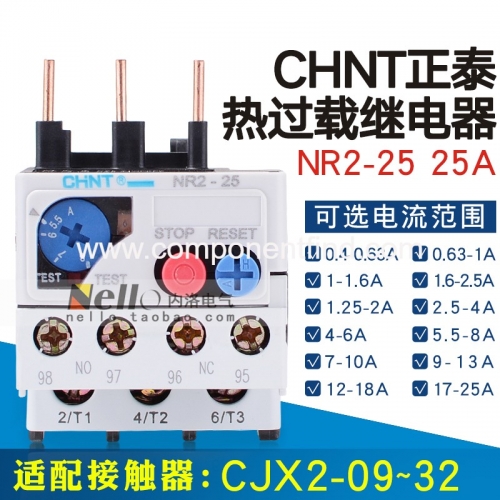 Zhengtai Thermal Relay NR2-25 Overload Protection 380V Thermal Overload Relay Adapter CJX2-09~32