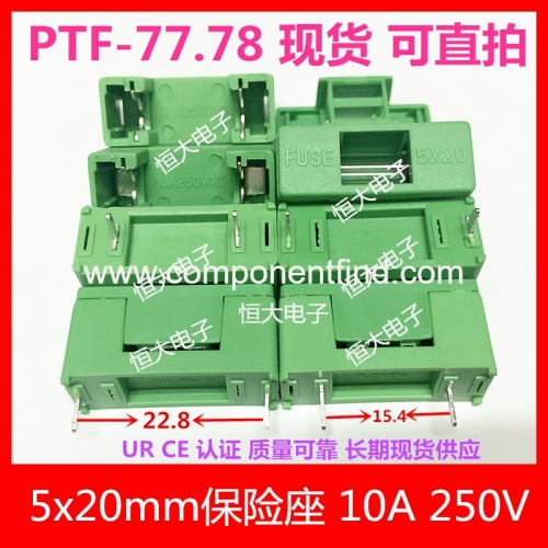 5X20 FUSE insurance seat PTF-77/78 PCB panel mounting green fuse box 10A 250V