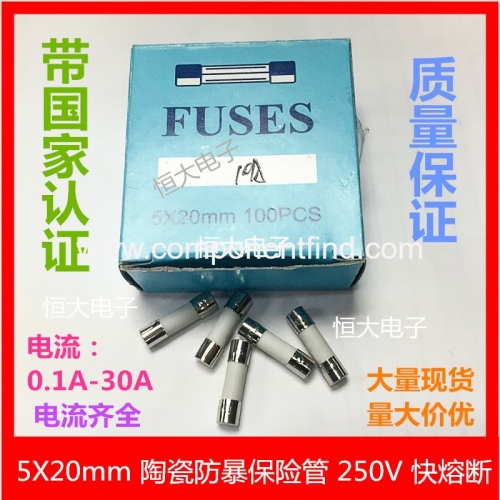 5*20 fast break slow break ceramic double cap with foot fuse tube 10A 15A 20A 25A 30A