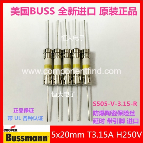 5x20MM T3.15A 250V ceramic belt line with pin slow melting slow break delay imported fuse