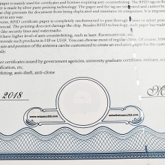 RFID Certificate Paper - HF On Paper