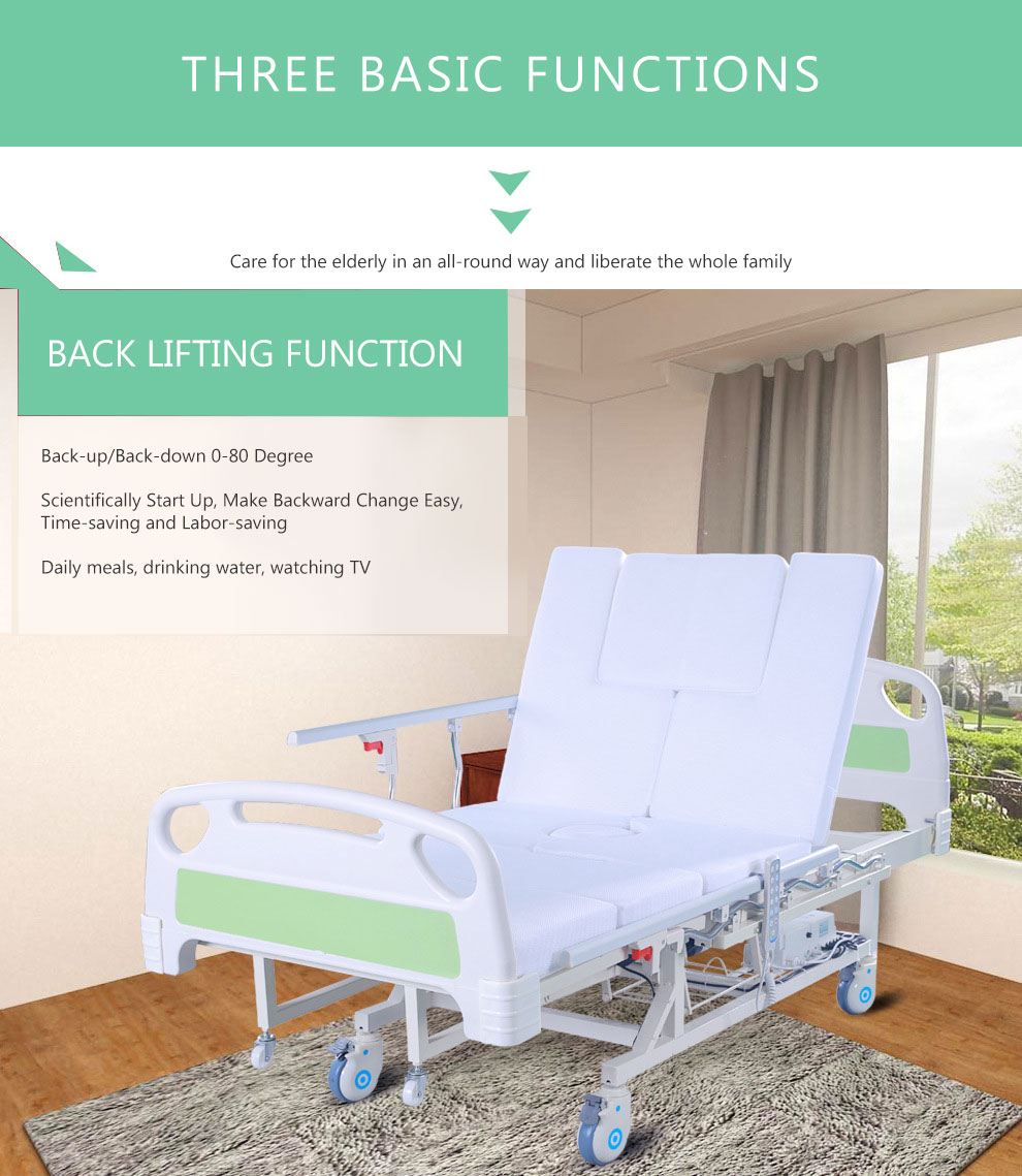 Electric multifunctional nursing turningover bed for the elderly with