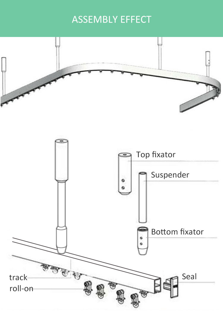 HiKing Medical hospital curtain track 