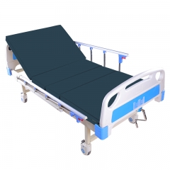 One crank hospital bed with wheels for hospital use