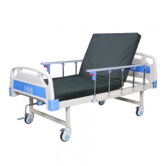 One crank hospital bed with wheels for hospital use