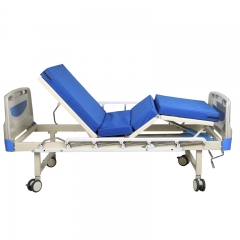 Quality double cranks manual hospital bed with best service