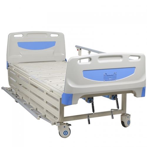 2 Cranks Multifunction Disabled Manual Hospital Bed For Elderly