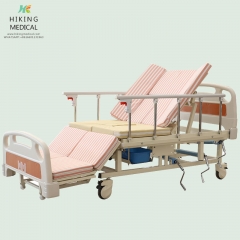 Multi functional patient care rolling hospital nursing medical bed with potty hole