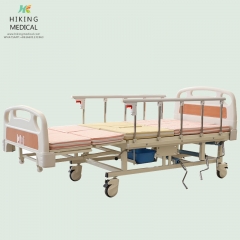 Multi functional patient care rolling hospital nursing medical bed with potty hole