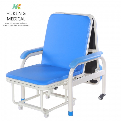 China Hospital Furniture Multi-Function Folding Accompany Comfortable Sleeping Chairs Convertible Attendant Bed