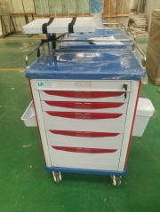 hospital furniture medical equipment emergency trolley cart with drawer