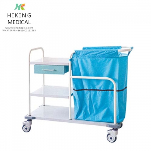 HK-LCT04 Hospital ABS plastic waste collecting trolley for factory in china