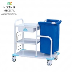 HK-LCT02 Hospital ABS plastic waste collecting trolley for factory in china