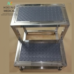 Stainless steel double-deck footstool footstool inspection footstool hospital stainless steel pedal