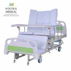 Multi-Function Manual Rotating Hospital Bed With Wooden Bedhead