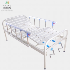 One crank hospital bed with wheels for hospital use