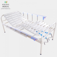 One crank hospital bed with wheels for hospital use