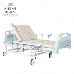 Multi functional patient care rolling hospital nursing medical bed with potty hole